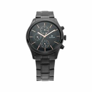 Titan NM1805NM01 Workwear Black Dial Metal Watch
