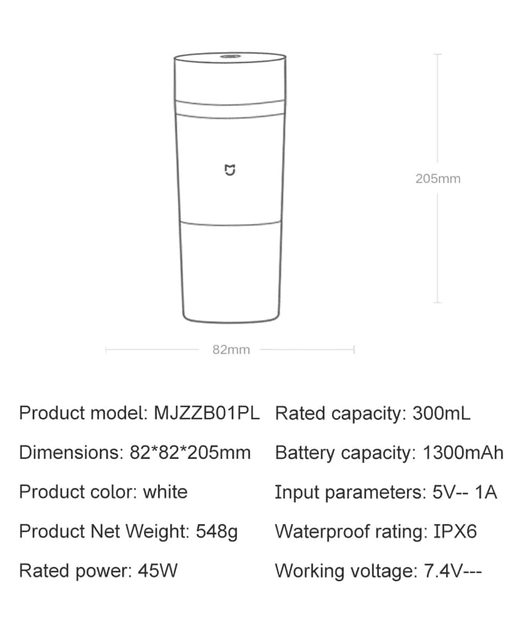 Xiaomi Portable Juicer Cup 300ml MJZZBO1PL 6
