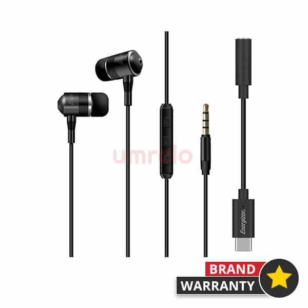 Energizer UIC30BK Wired Earphones with Aux Digital USB C Audio Converter