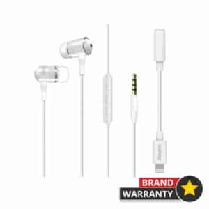 Energizer UIL35WH Wired Earphones with Aux Digital Lightning Audio Converter