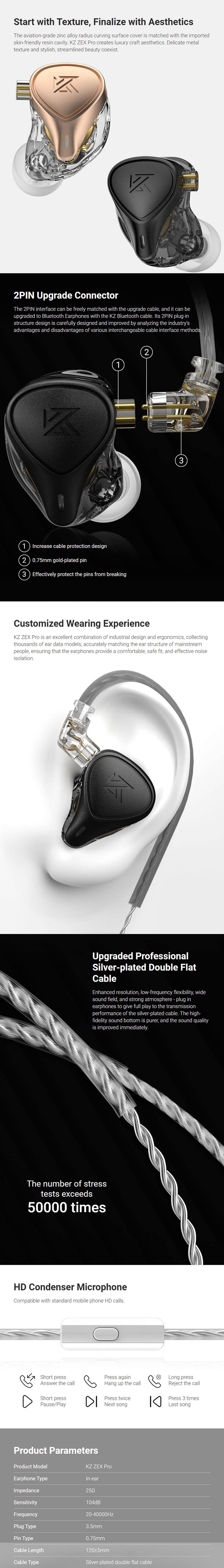 KZ ZEX PRO In Ear Monitor Earphone 4