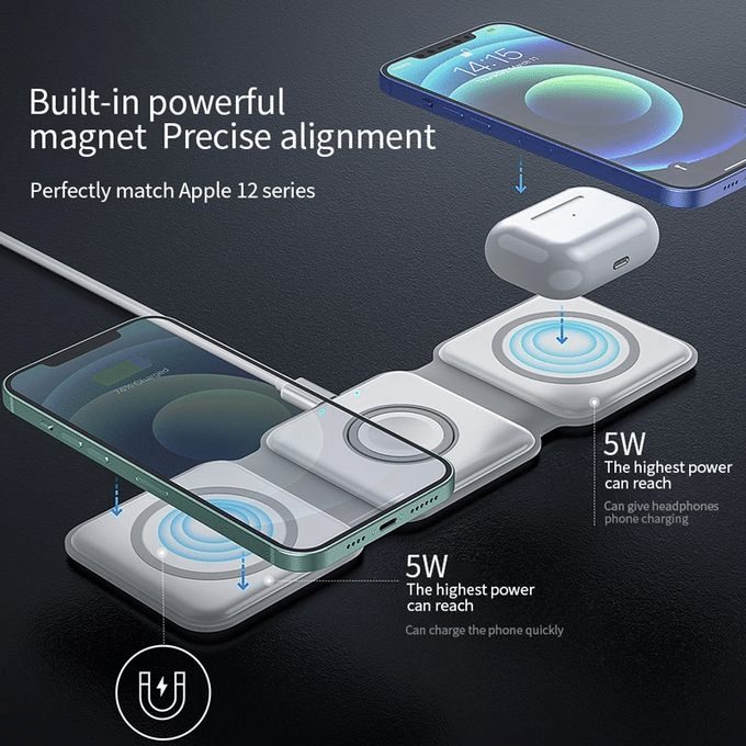 WiWU M6 15W Power Air 3 in 1 Wireless Charger 7 2