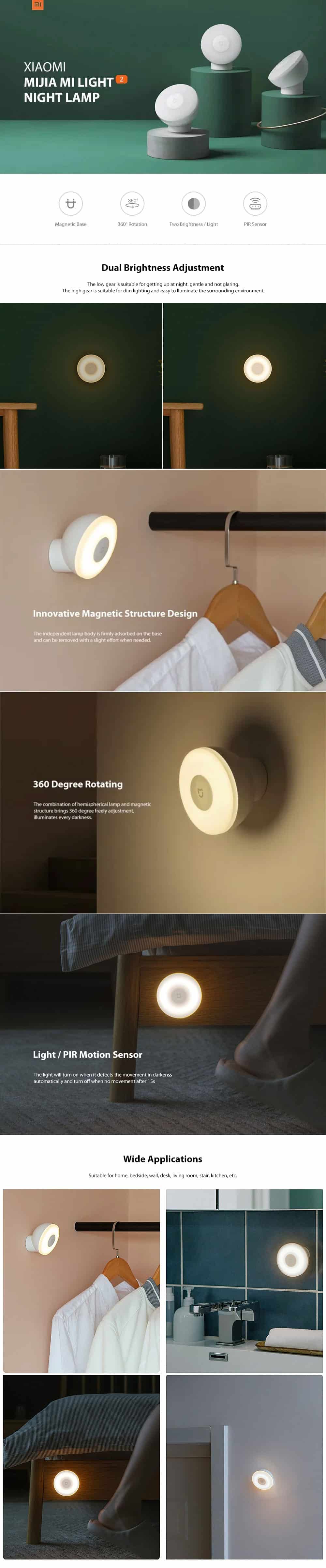Xiaomi Mijia Motion Activated Infrared Night Light 2 3