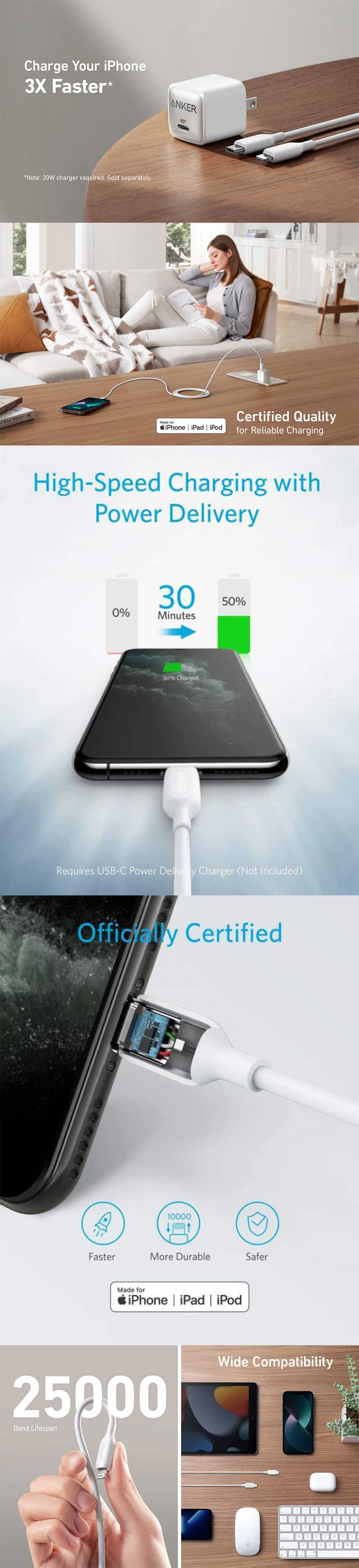 Anker Powerline III 541 USB C to MFI Lightning Cable 5