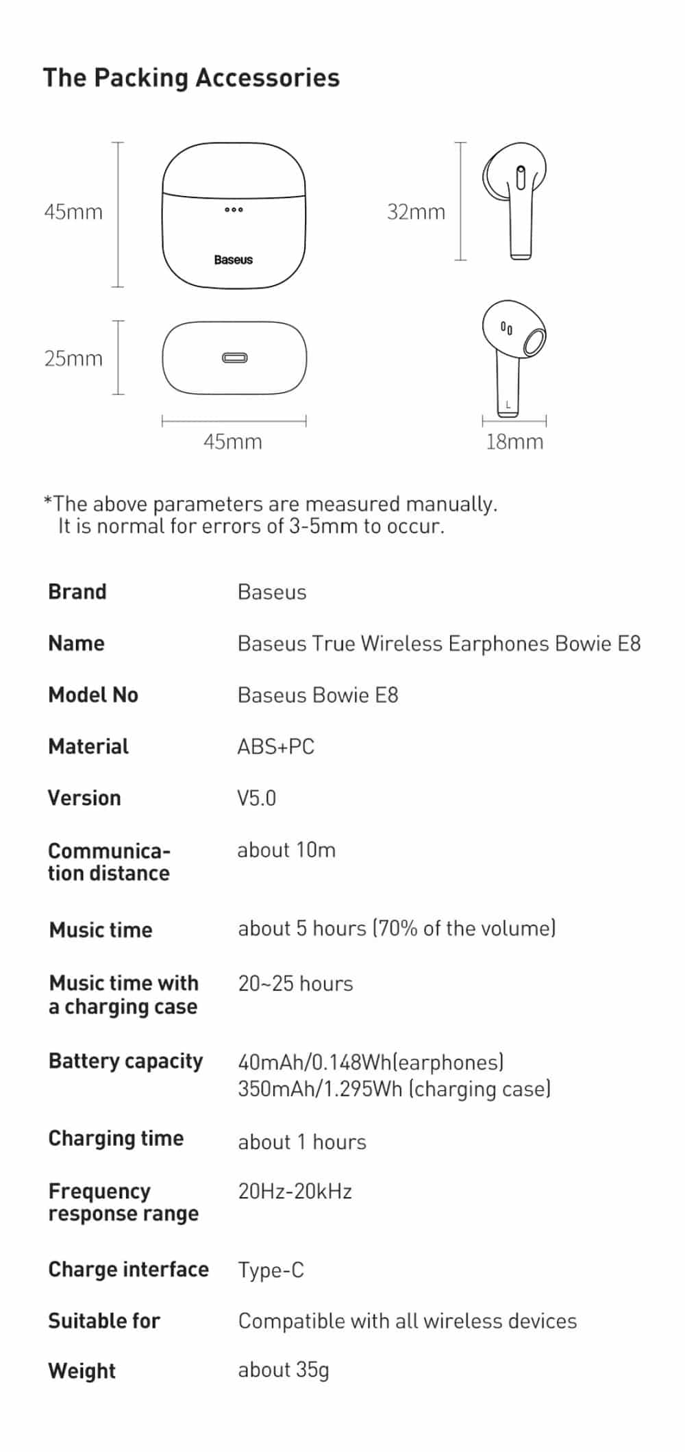 Baseus Bowie E8 True Wireless Earphones 16