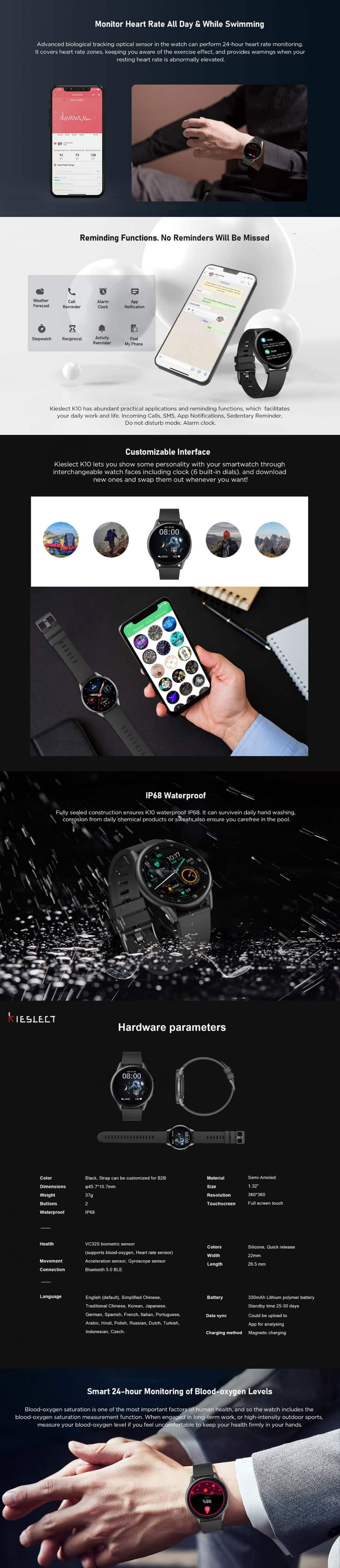 Kieslect K10 Smart Watch 5