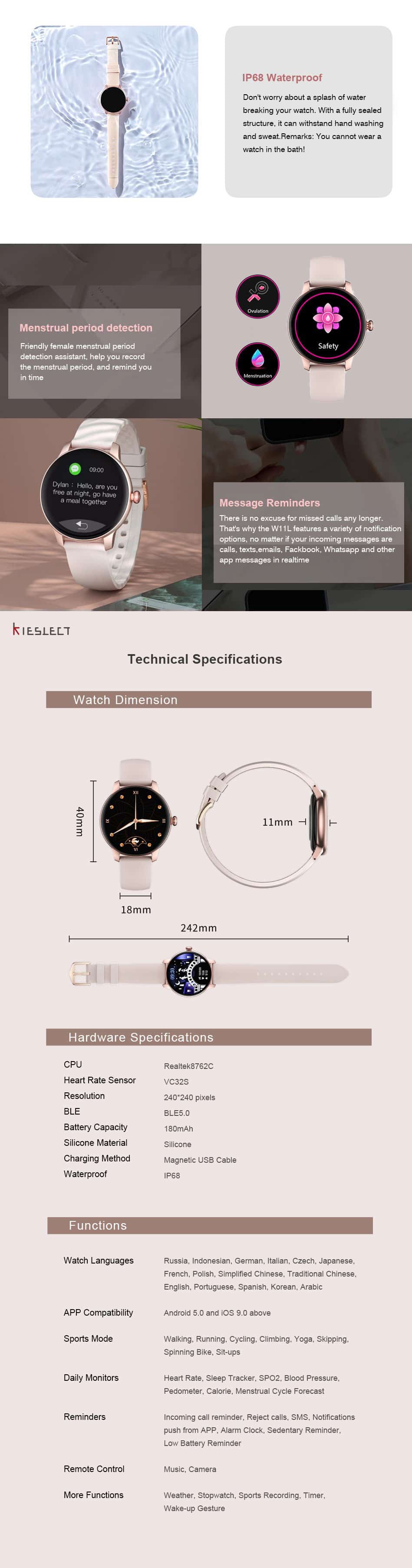 Kieslect L11 Lady Smart Watch 7