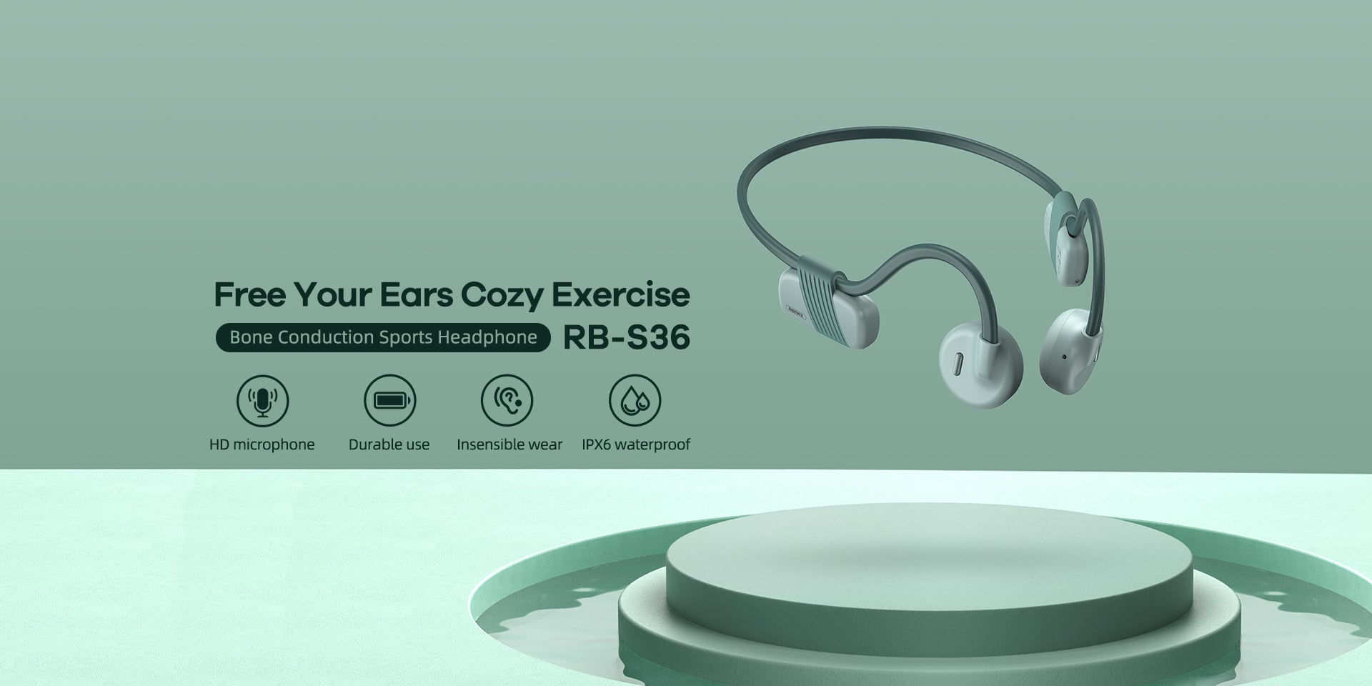 Remax RB S36 Bone Conduction Wireless Headphone 1 4