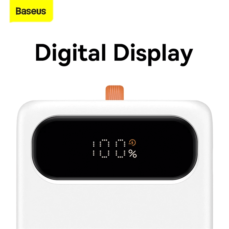 Baseus 20W Block Digital Display Quick Charge Power Bank with iPhone Cable 5