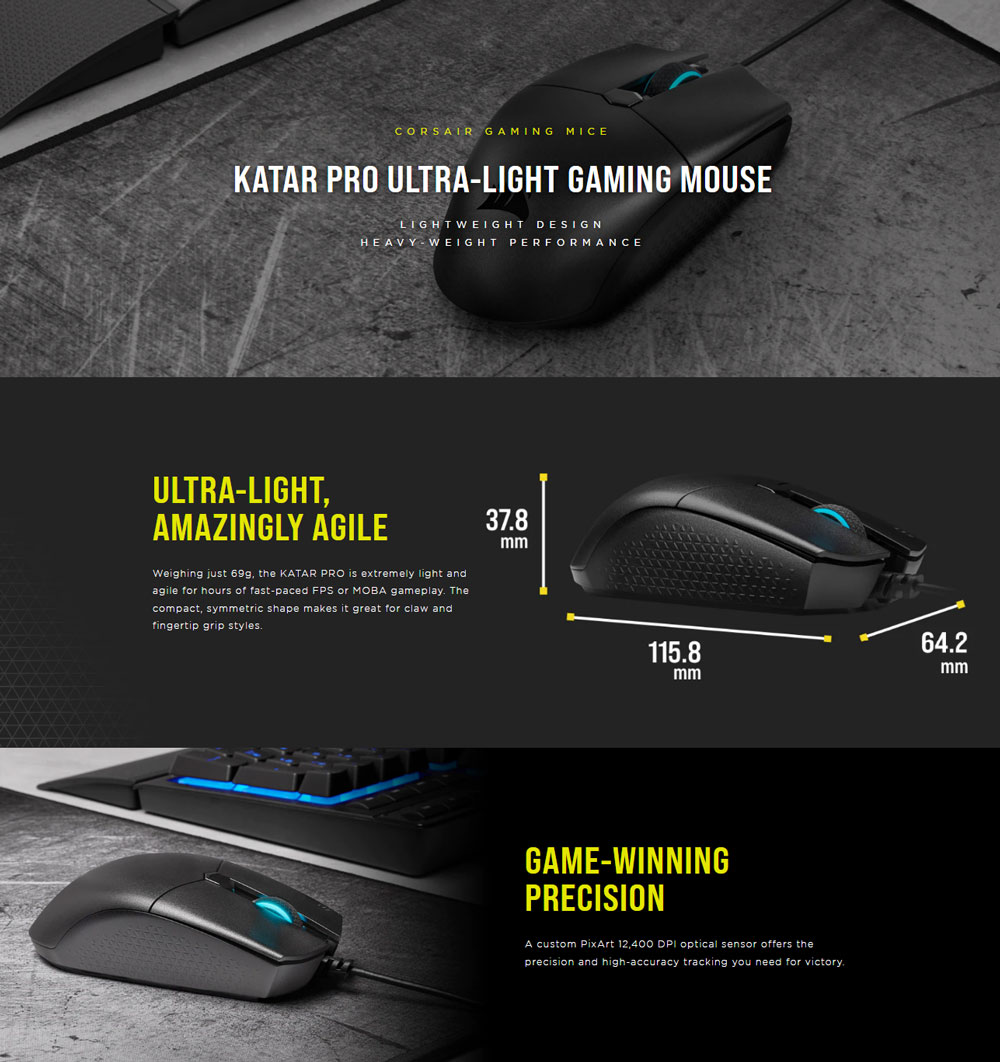 Corsair Katar PRO Ultra Light Gaming Mouse 4