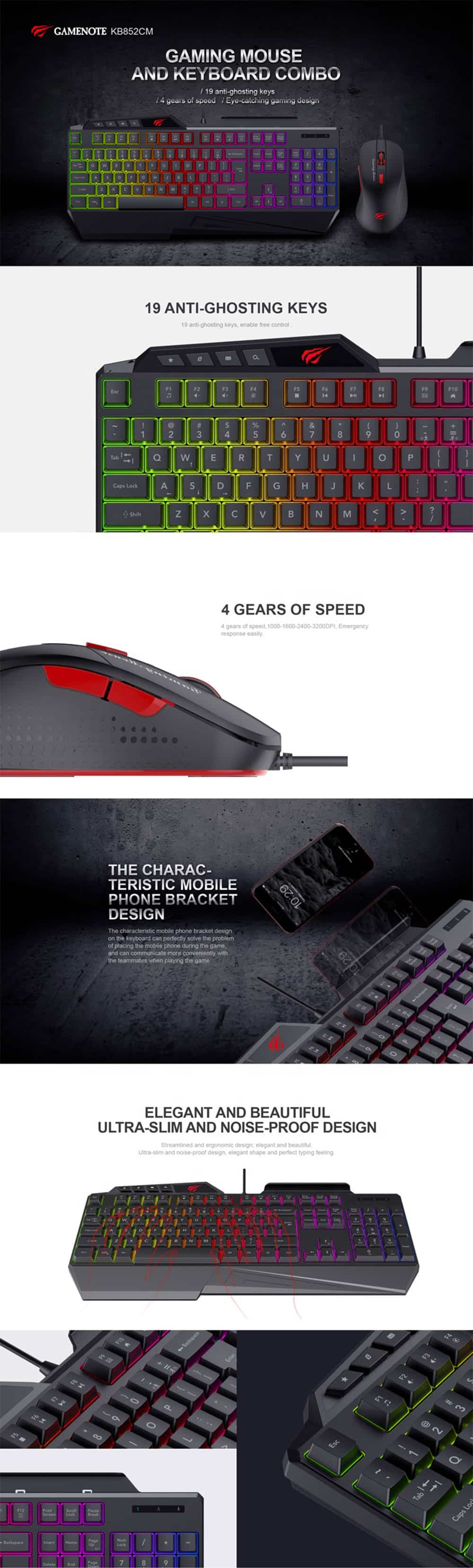 Havit KB852CM Gaming Wired Keyboard Mouse Combo 5