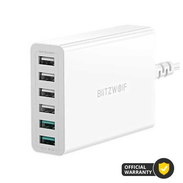 BlitzWolf BW-S15 60W Dual QC3 6 Ports Desktop USB Charger