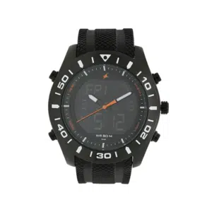 Fastrack NP38034NP01 Black Dial Silicone Strap Watch