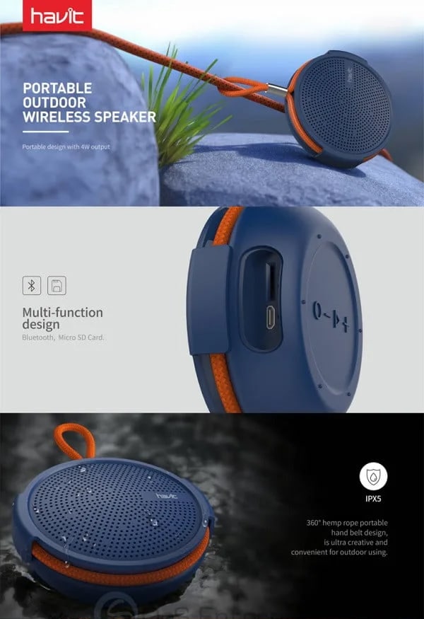 Havit M75 Portable Waterproof Outdoor Bluetooth Speaker 3