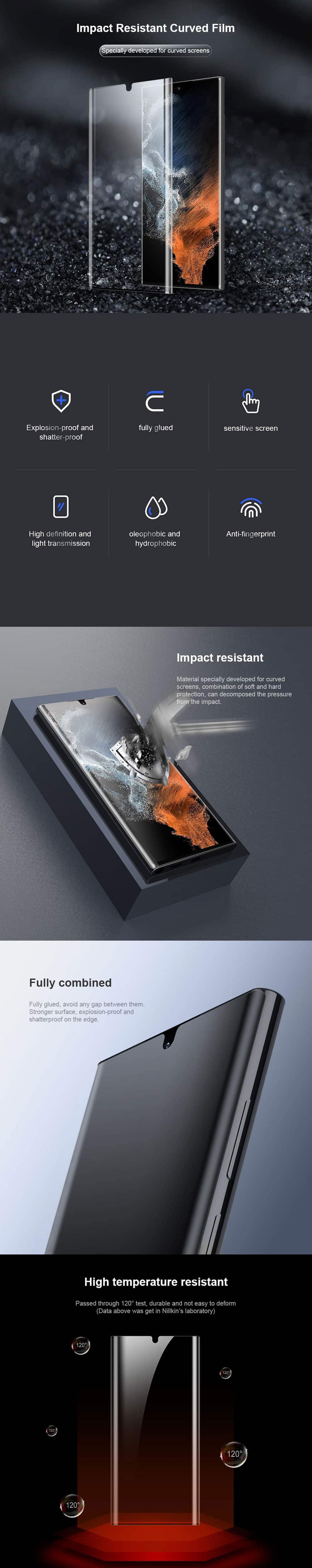 Nillkin Samsung Galaxy S22 Ultra Impact Resistant Curved Film 2Pcs 5