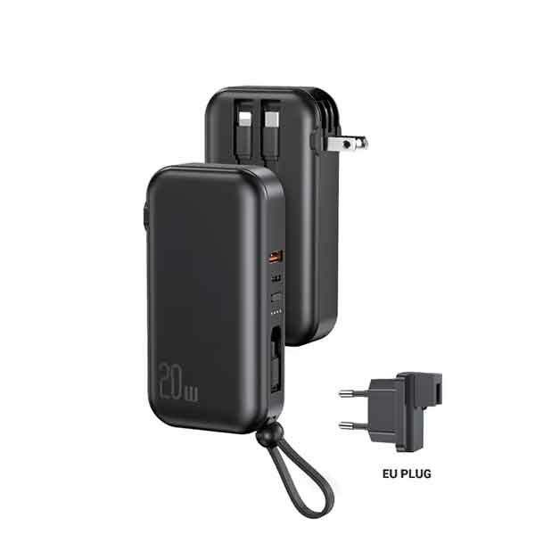 USAMS US-CD172 10000mAh 3 in 1 Quick Charge Wall Charger Power Bank