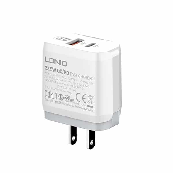 LDNIO A2421C 22.5W Full Protocol Dual Port Wall Charger 1