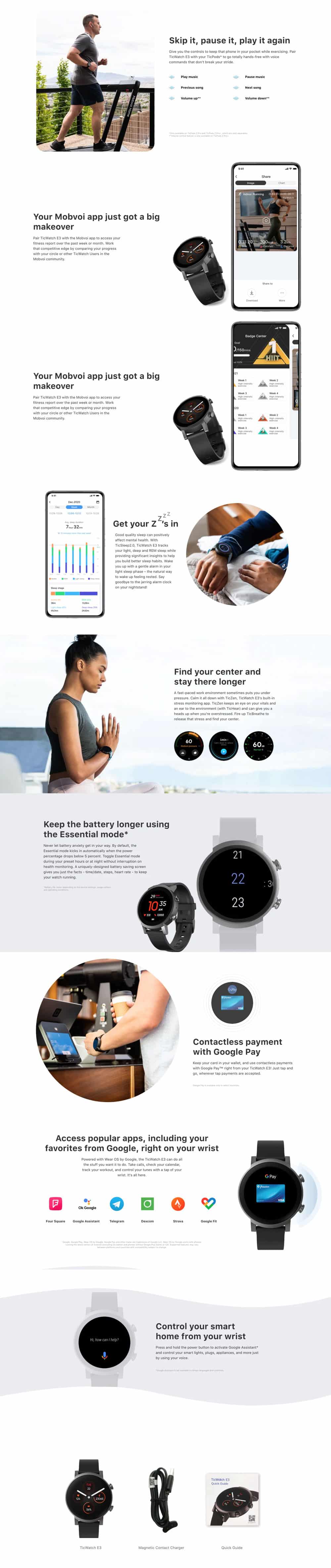 TicWatch E3 Android Wear OS Smart Watch 8