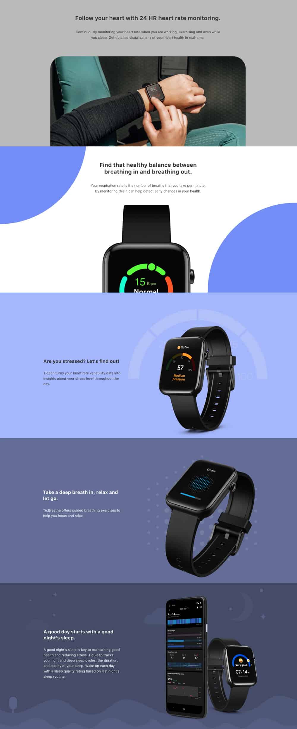 TicWatch GTH Smart Watch 5