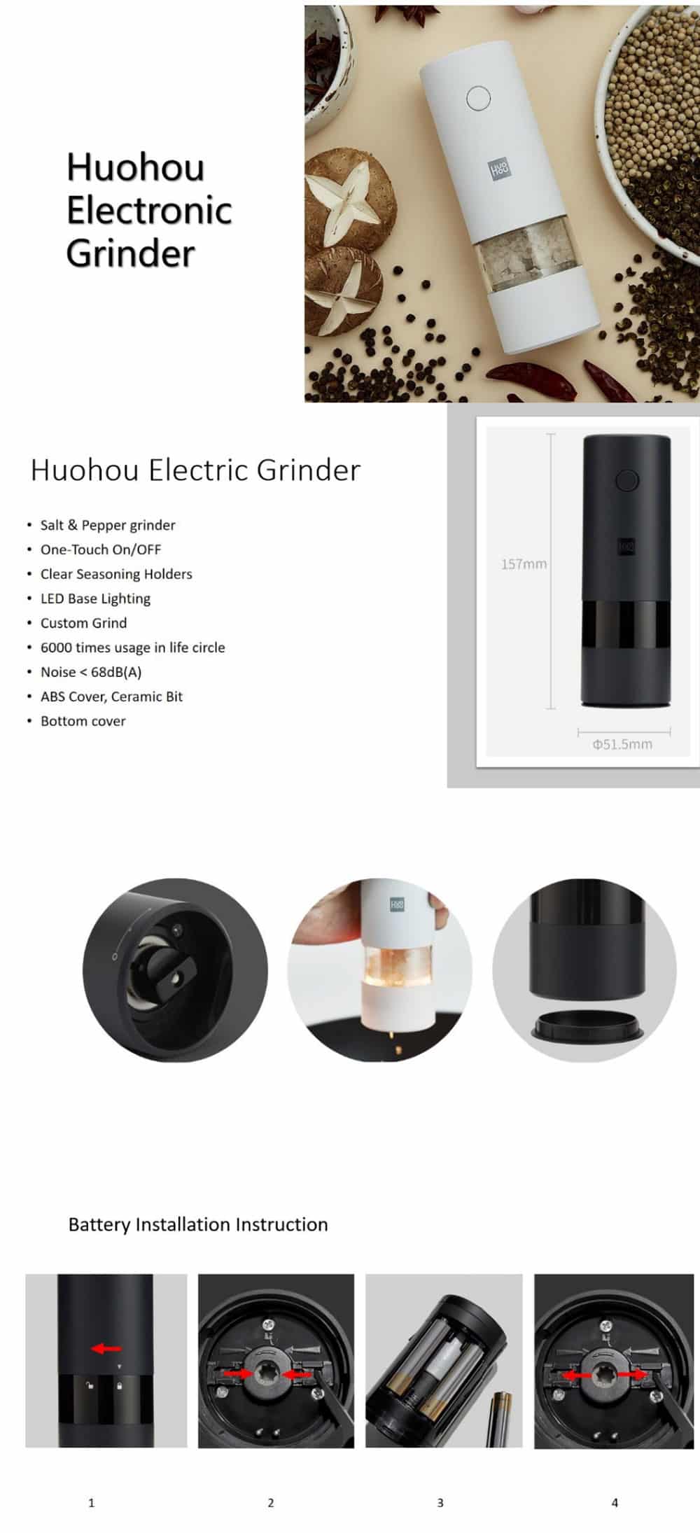 Xiaomi HuoHou Electric Kitchen Grinder 2