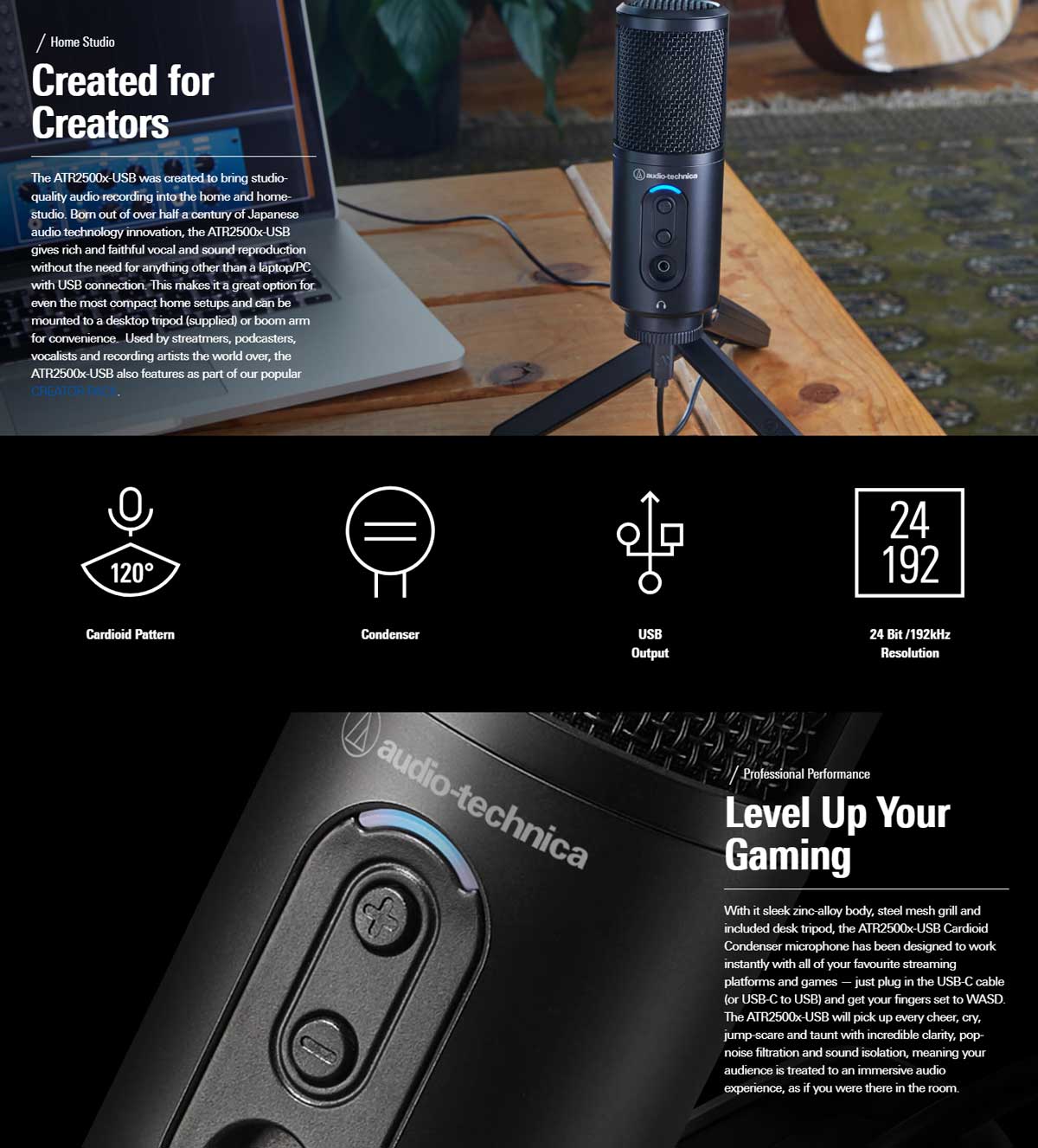Audio Technica ATR2500x USB Cardioid Condenser USB Microphone 8