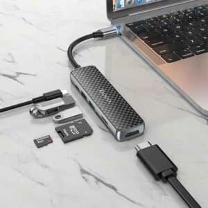 Hoco HB24 6 in 1 Type C 60W Multifunction USB HUB Adapter 5