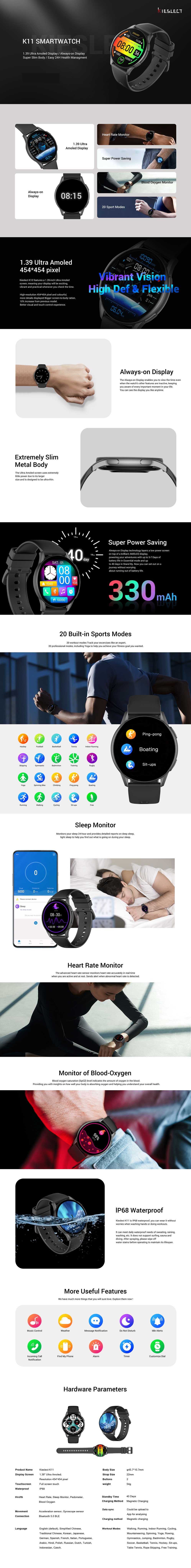 Kieslect K11 AMOLED Smart Watch 5