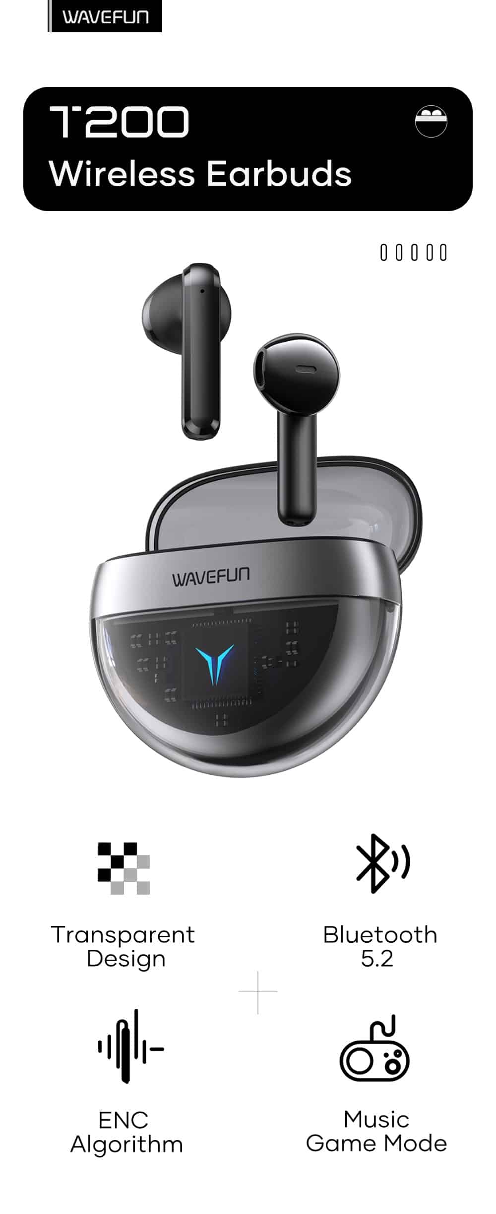 WAVEFUN T200 True Wireless Earbuds 5 1