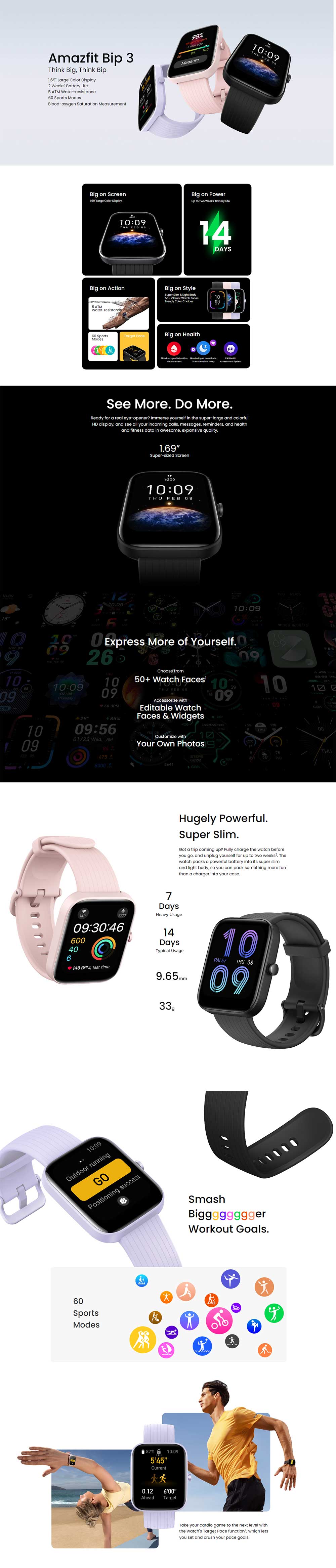 Amazfit BIP 3 Smart Watch Global Version 4