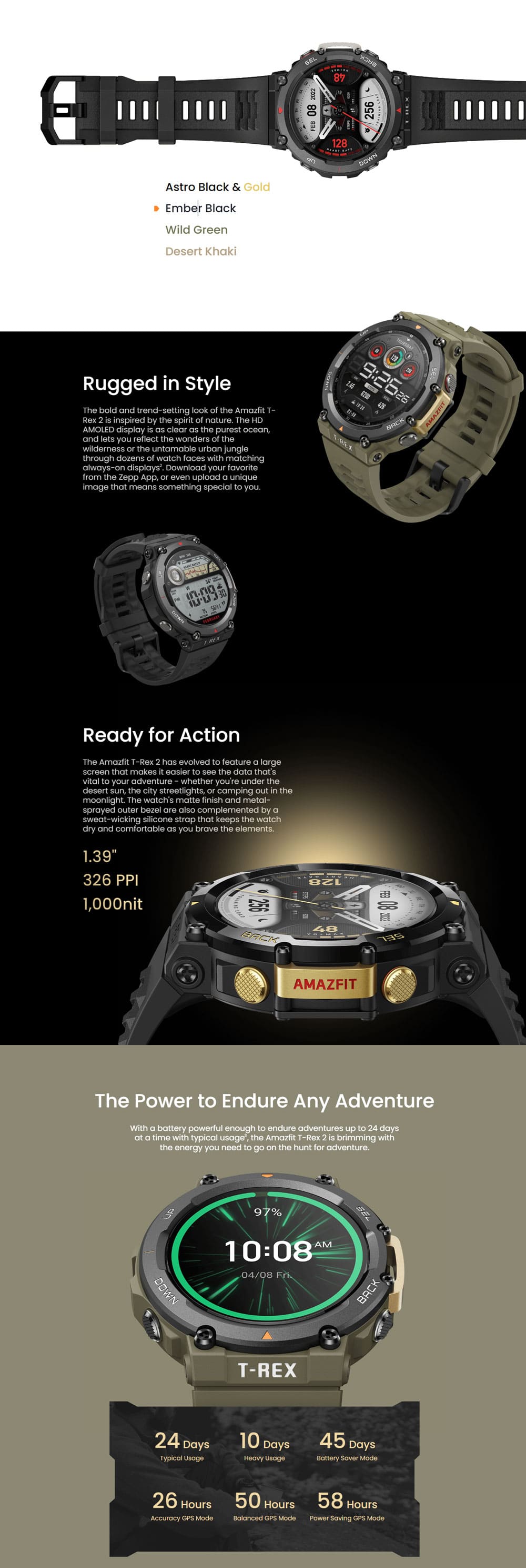 Amazfit T Rex 2 Smart Watch 2