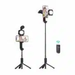 BlitzWolf BW-BS15 Tripod Selfie Stick with Fill Light & Microphone - Image 2