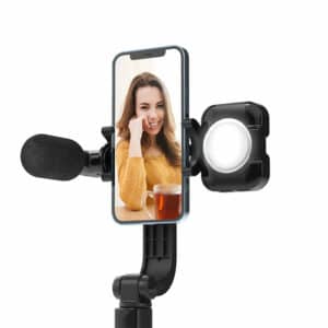 BlitzWolf Tripod Selfie Stick with Fill Light Microphone 3