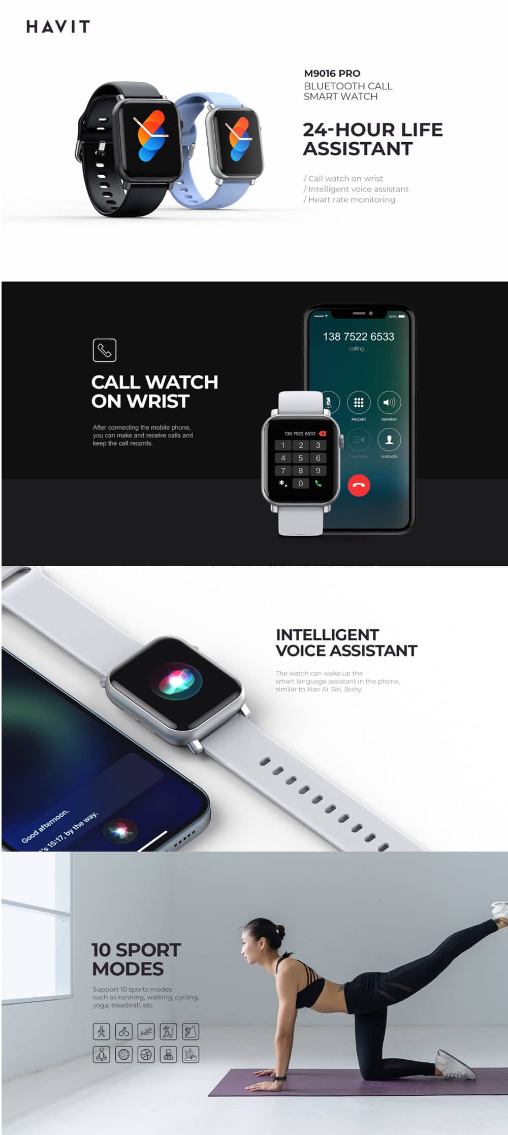 Havit M9016 Pro Bluetooth Calling Smart Watch 2