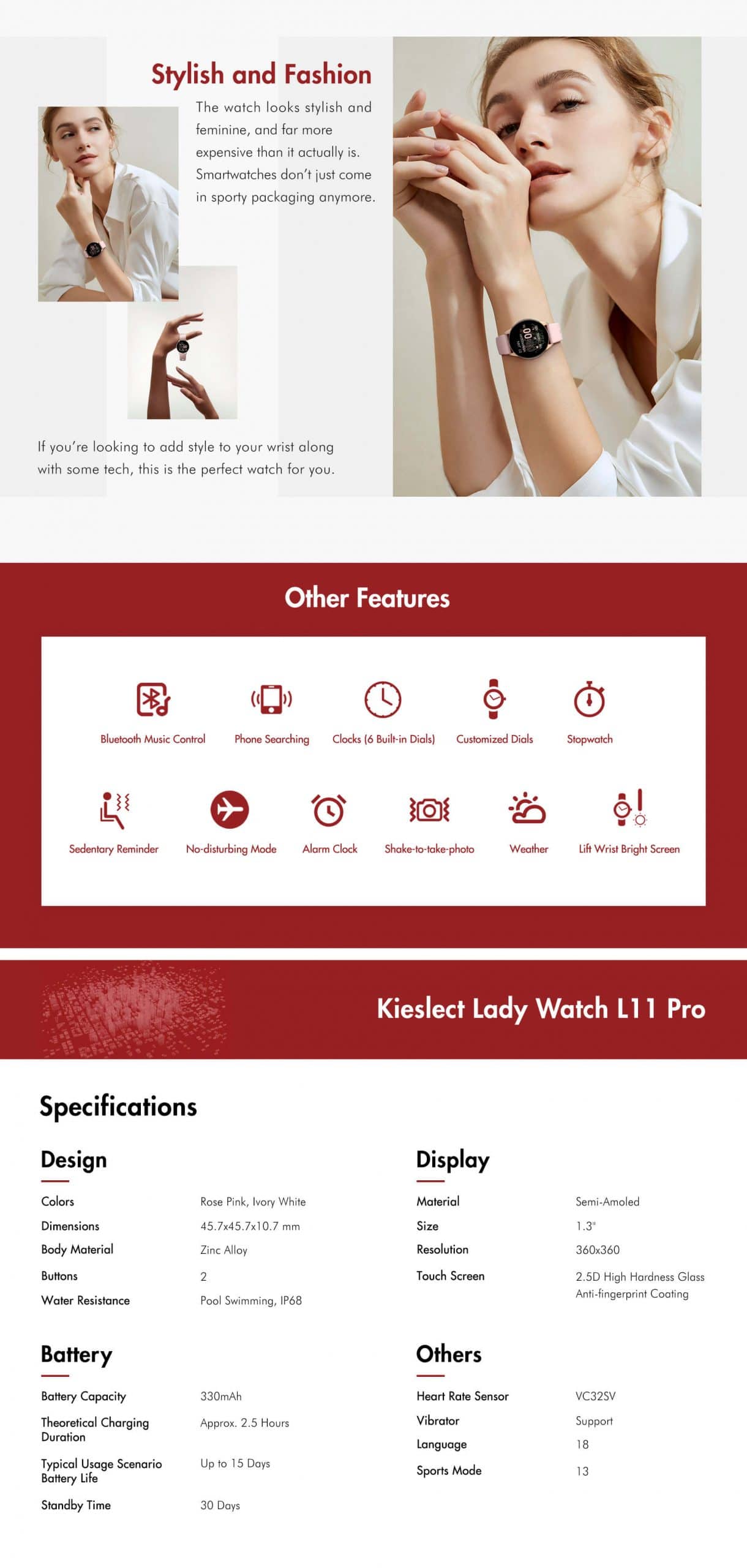 Kieslect L11 Pro Lady Smart Watch 11