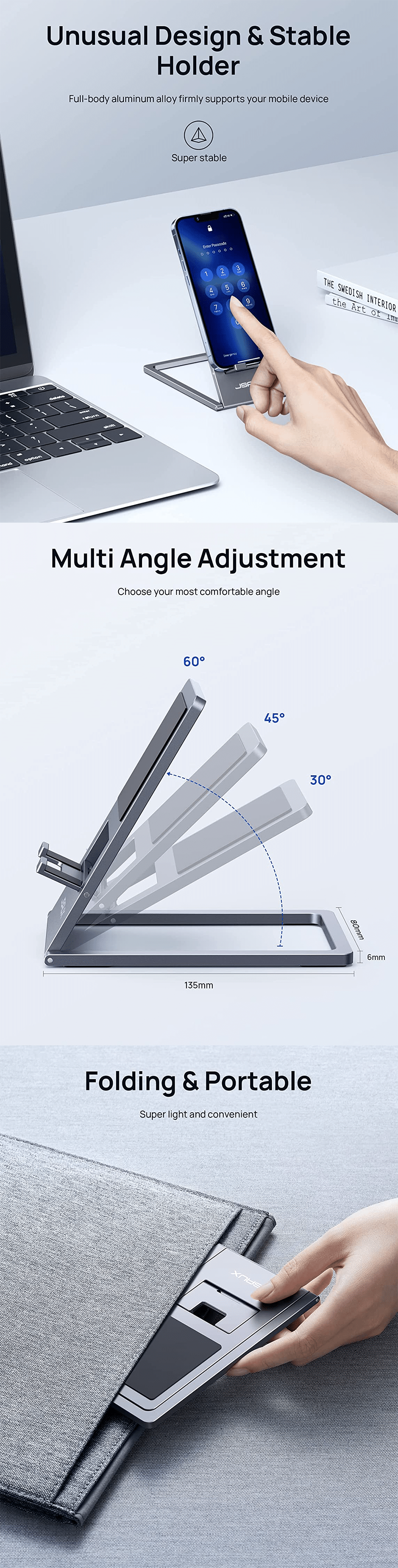 JSAUX SP0112 Foldable Phone Stand 2
