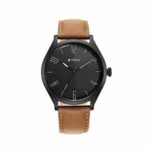 Titan NP1865NL01 Workwear Black Dial Leather Watch