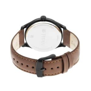 Titan NP1865NL01 Workwear Black Dial Leather Watch 4