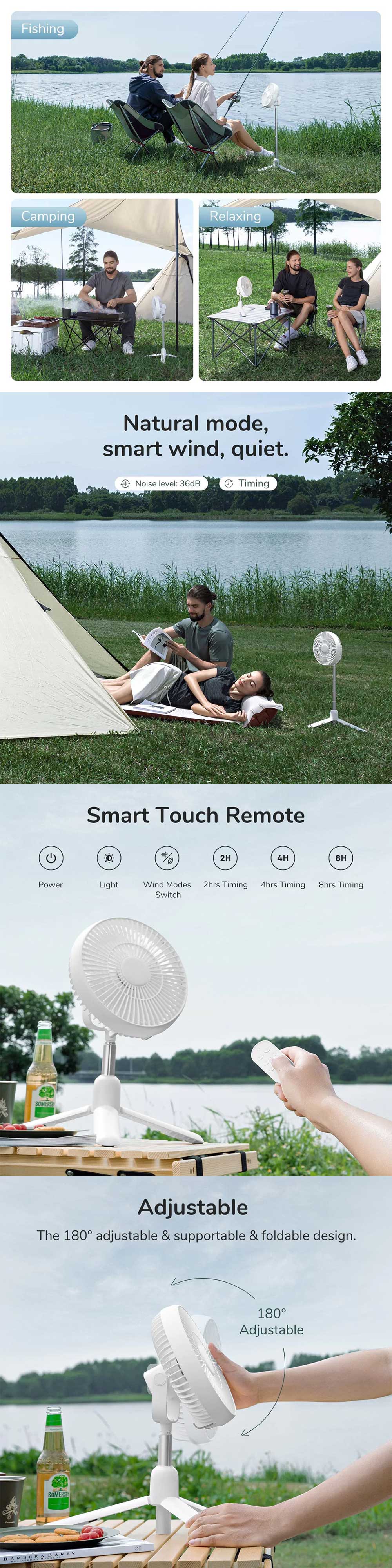 JISULIFE FA37 Portable 4 IN 1 Convertible Portable Rechargeable Fan 4