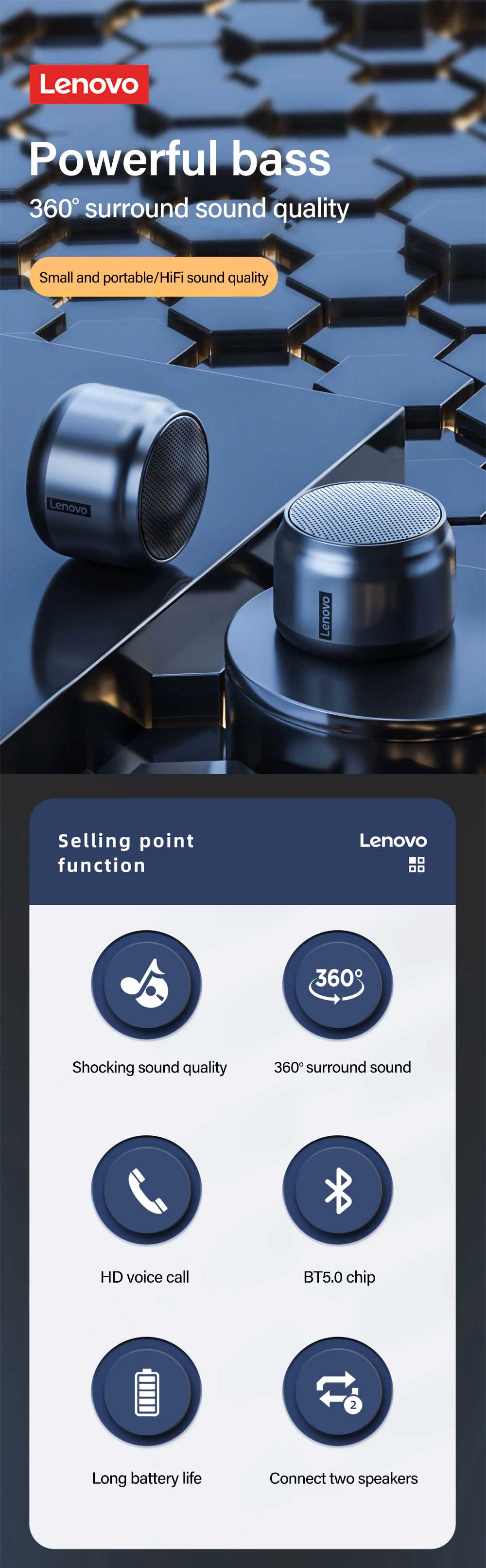 Lenovo K3 Mini Bluetooth Speaker 3