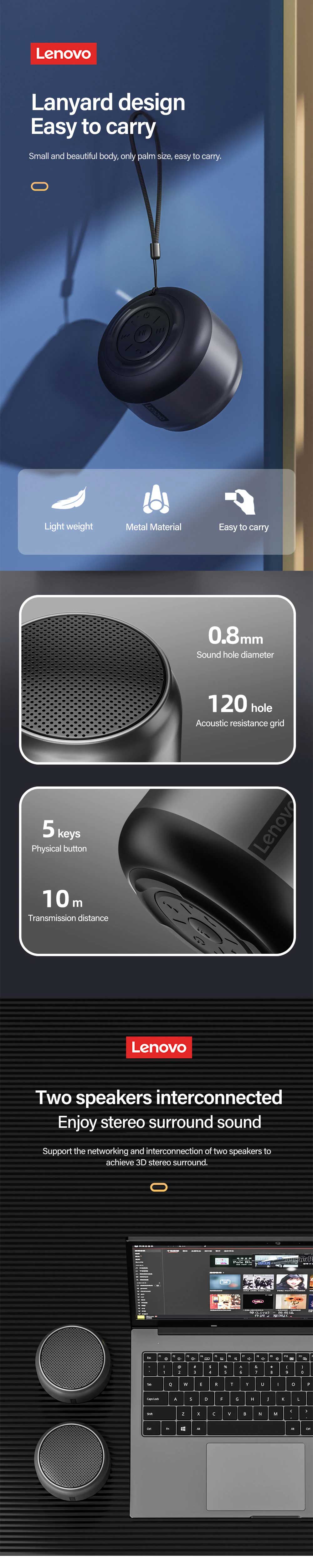 Lenovo K3 Mini Bluetooth Speaker 7