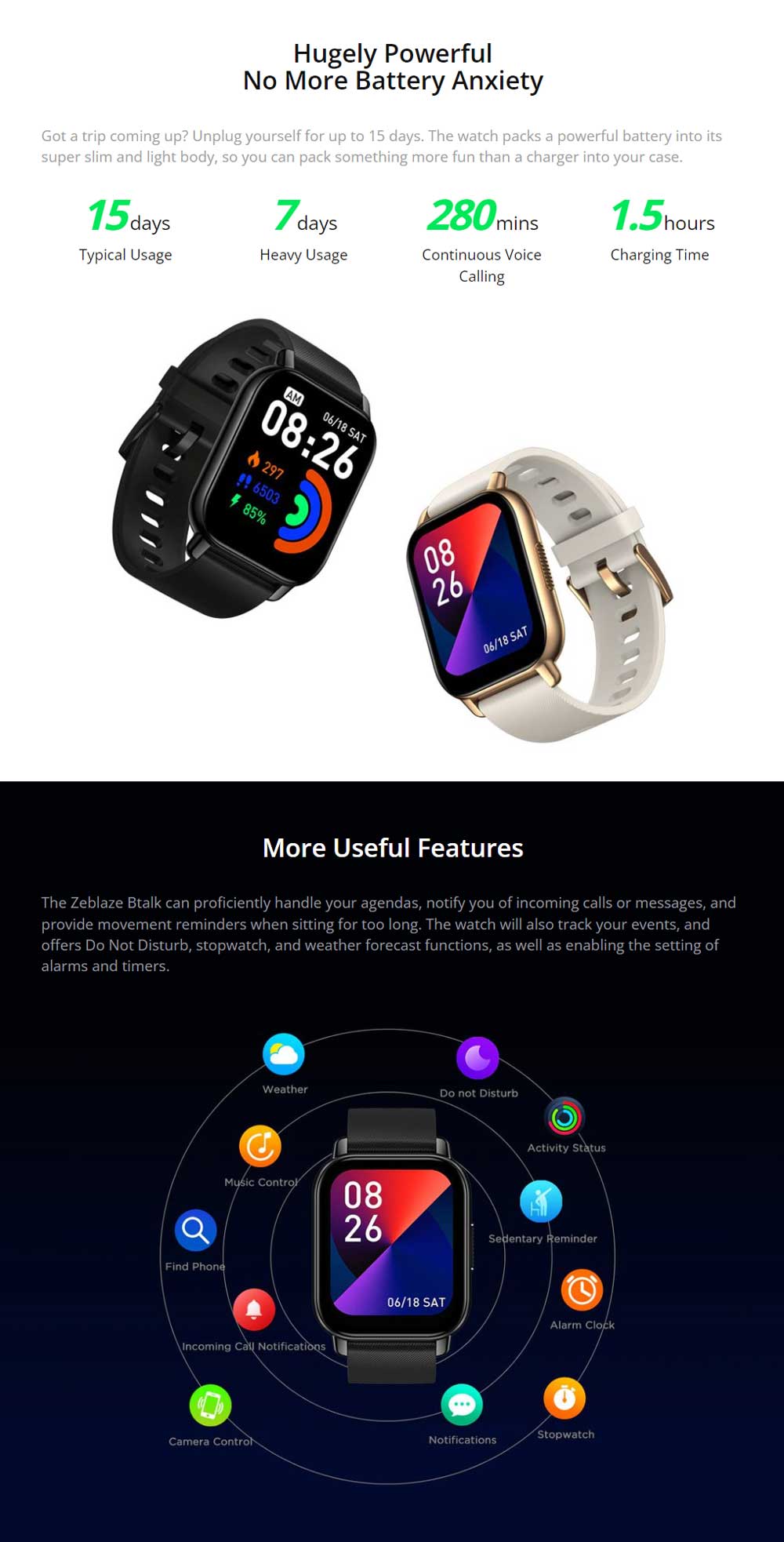 Zeblaze BTALK Bluetooth Calling Smart Watch 4