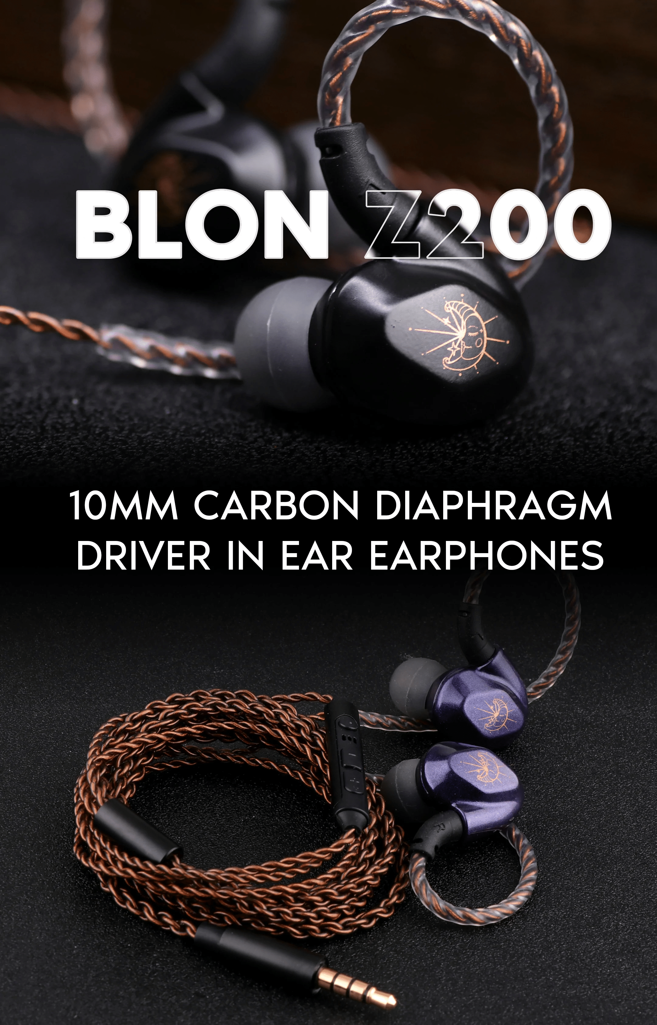 BLON Z200 HiFi 10mm Carbon Diaphragm Driver In Ear Earphones 3