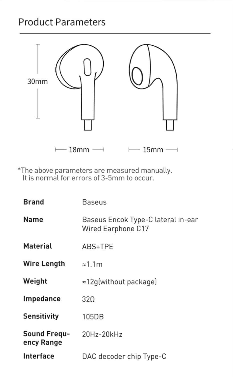 Baseus Encok C17 Type C In Ear Wired Earphone 4 4