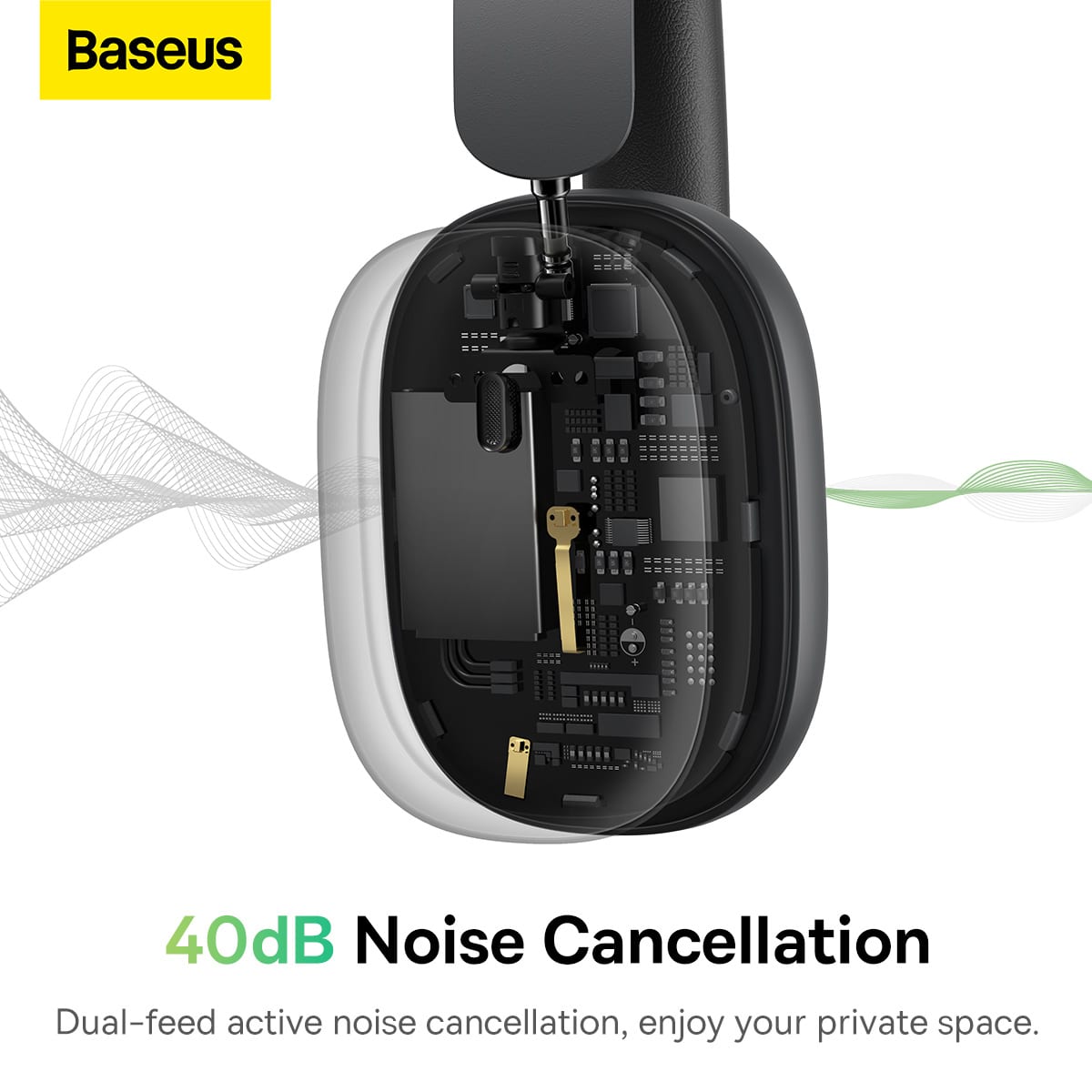 Baseus H1 Bowie Noise Cancelling Wireless Headphone 5 6