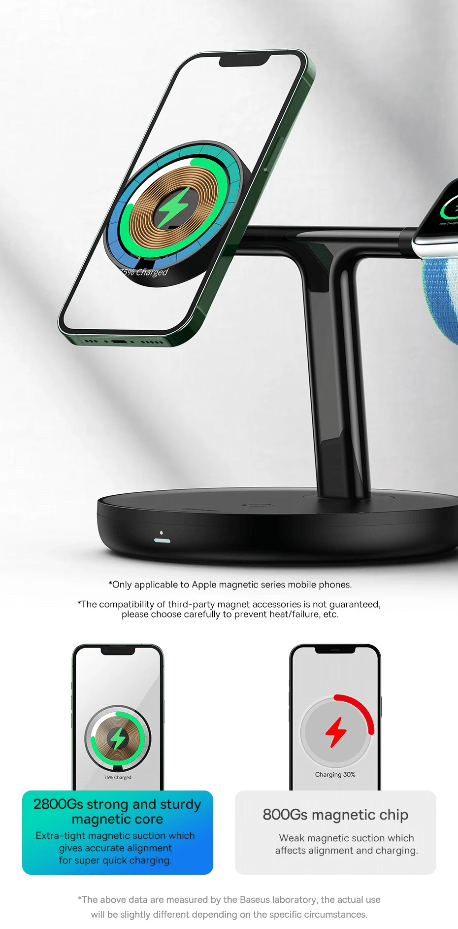 Baseus Swan 3 in 1 Wireless Magnetic Charging Stand 14