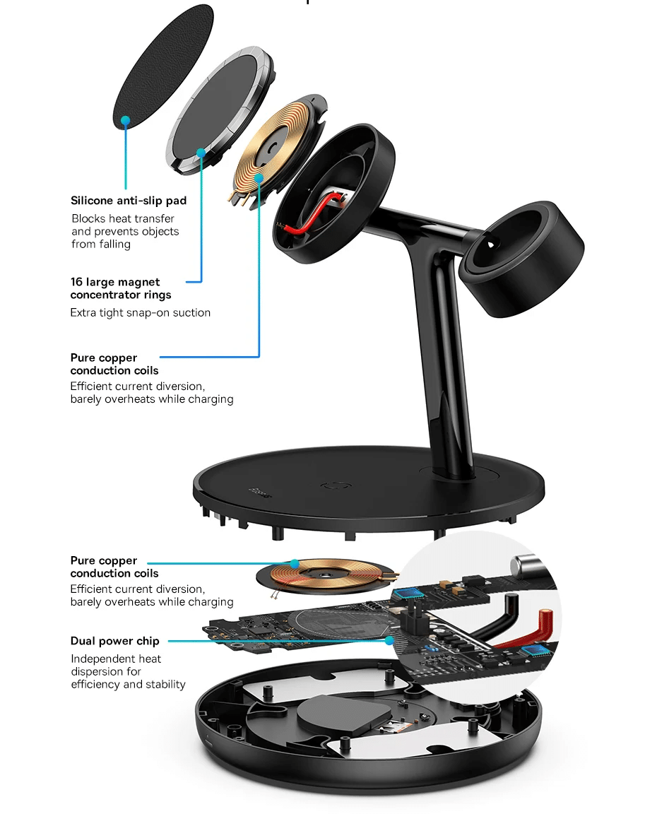 Baseus Swan 3 in 1 Wireless Magnetic Charging Stand 16