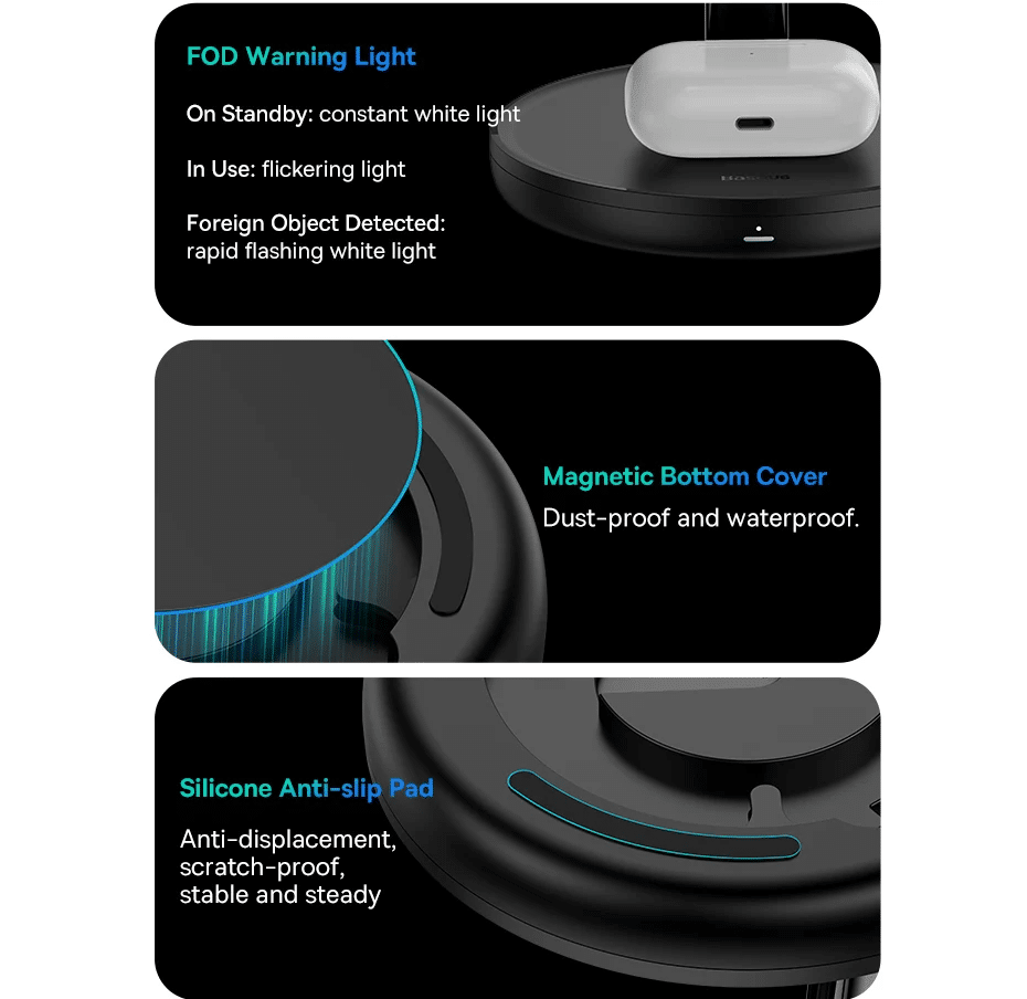 Baseus Swan 3 in 1 Wireless Magnetic Charging Stand 19