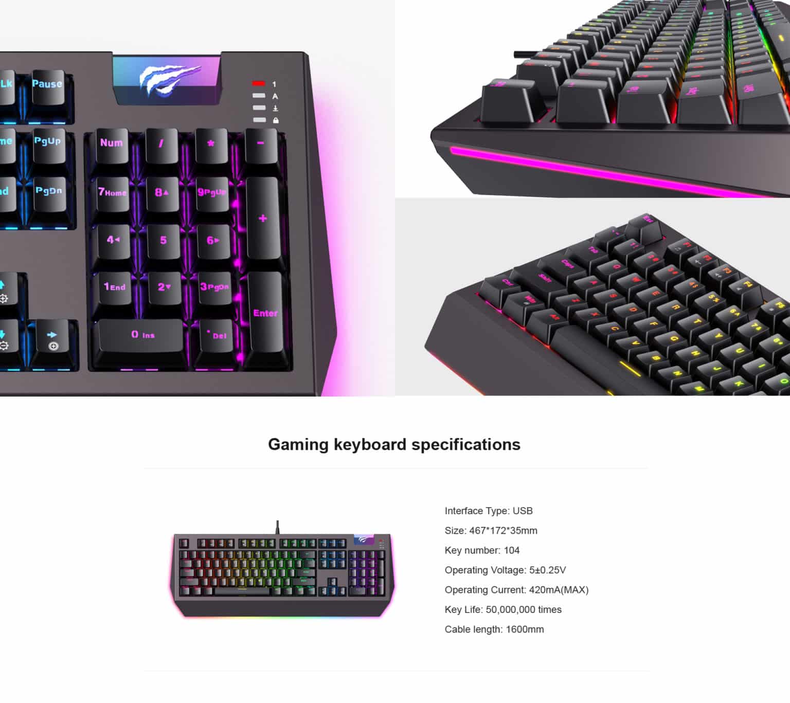 Havit KB872L Backlit Mechanical Gaming Keyboard 7