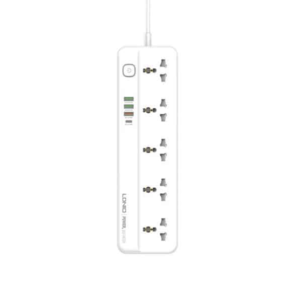 LDNIO SC5415 5 Socket 20W PD + QC3.0 4 USB Power Strip EU Plug