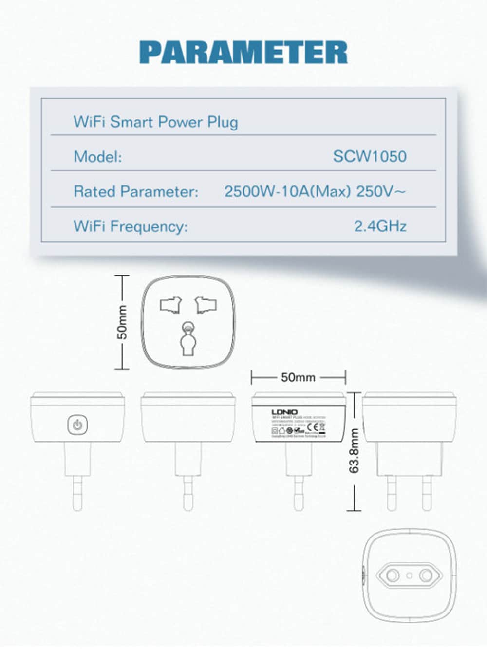 LDNIO SCW1050 WiFi Smart Plug EU 11